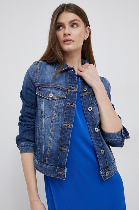 United Colors of Benetton geacă din denim femei, de tranziție