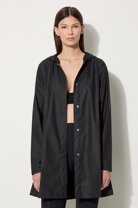 Противодождевая куртка Rains 18050 A-line W Jacket женская цвет чёрный переходная 18050.01-01Black