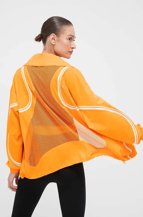 adidas by Stella McCartney wiatrówka TruePace kolor pomarańczowy przejściowa oversize