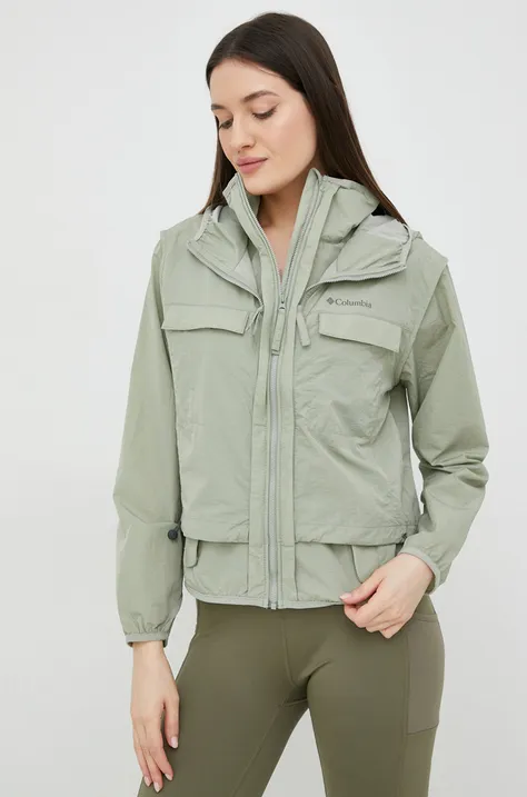 Куртка Columbia жіноча колір зелений перехідна
