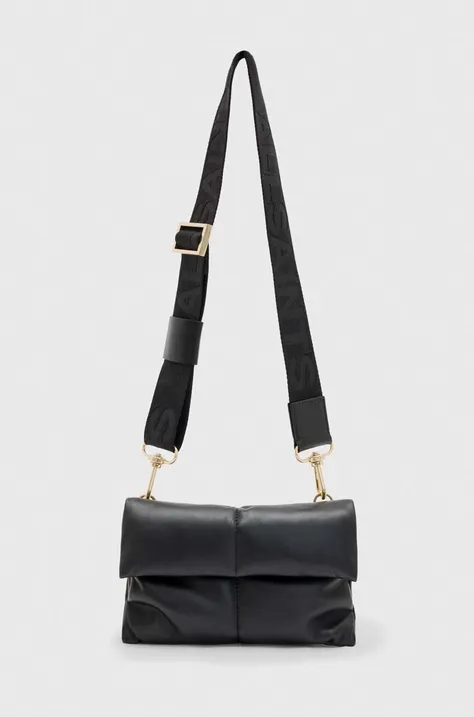 Δερμάτινη τσάντα AllSaints χρώμα: μαύρο