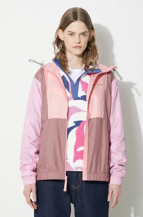 Columbia windbreaker Lily Basin pink color