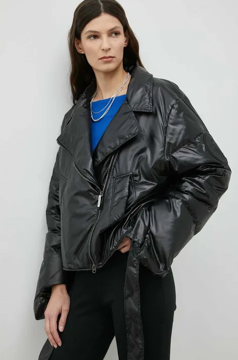 Páperová bunda MMC STUDIO dámska, čierna farba, zimná, oversize