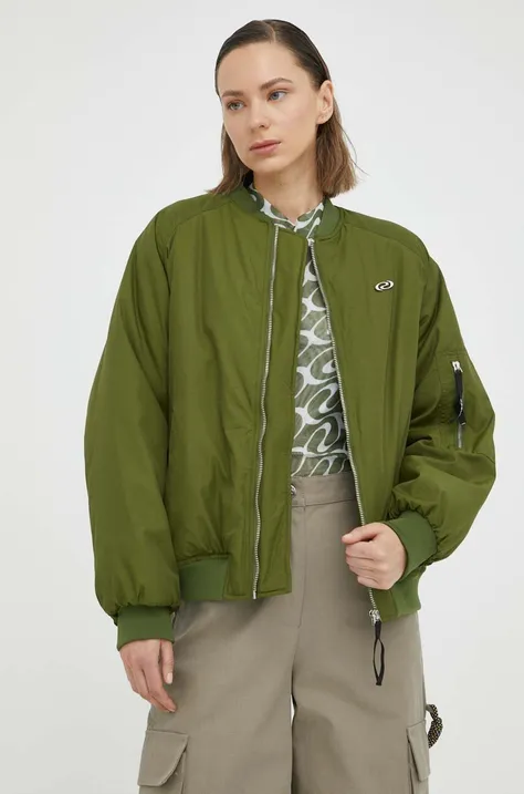 Куртка-бомбер Résumé жіночий колір зелений зимова oversize
