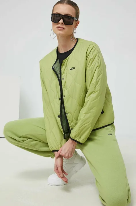 Двостороння куртка Vans жіноча колір зелений перехідна