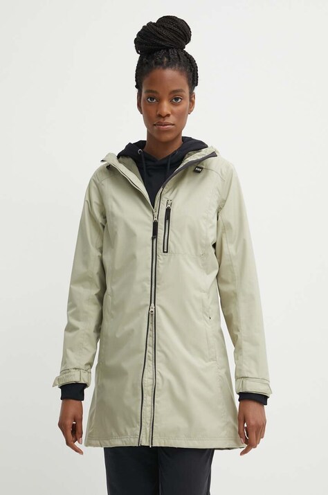 Helly Hansen geaca femei, culoarea verde, de tranzitie, 55964