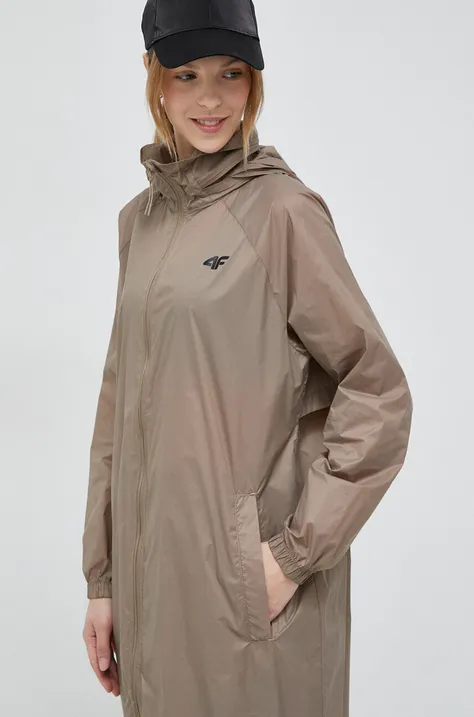 4F kurtka damska kolor brązowy przejściowa