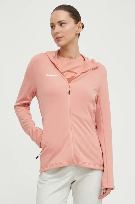Αθλητική μπλούζα Mammut Aconcagua Light ML χρώμα: ροζ, με κουκούλα
