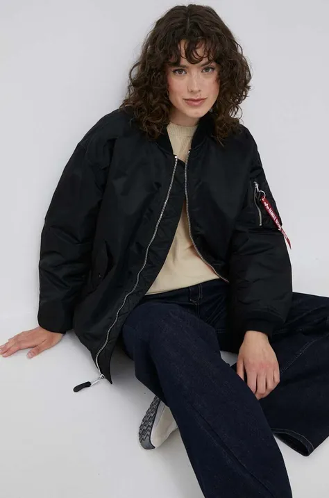 Alpha Industries geacă bomber MA-1 CORE WMN femei, culoarea negru, de iarnă, oversize 108010.03-Black