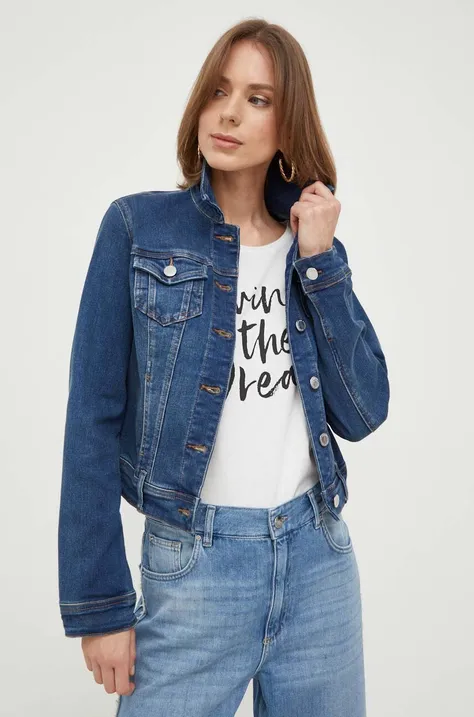 Morgan kurtka jeansowa damska kolor niebieski przejściowa