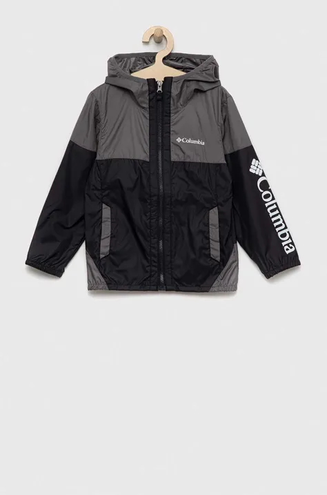 Дитяча куртка Columbia Flash Challenger Windbreaker колір чорний