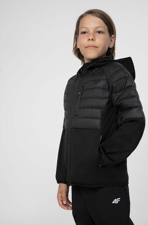 Παιδικό μπουφάν 4F M072 χρώμα: μαύρο