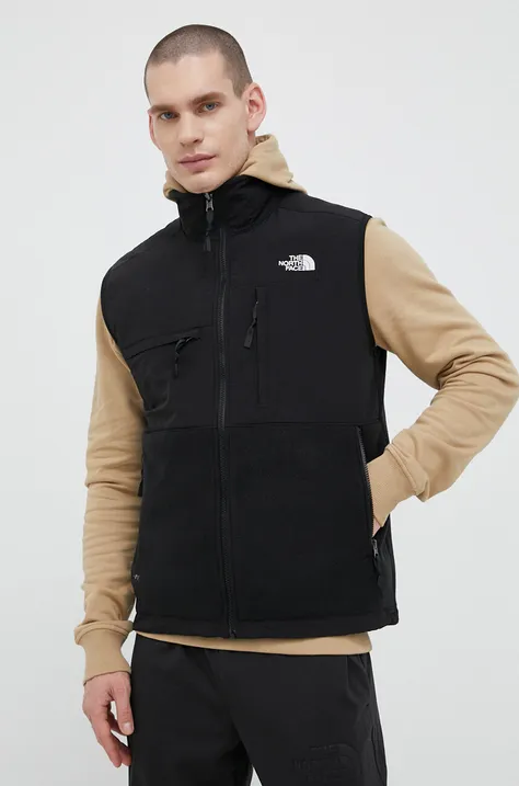 The North Face vesta DENALI VEST barbati, culoarea negru, de tranzitie