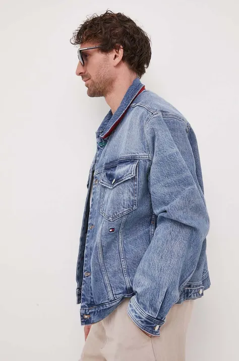 Tommy Hilfiger kurtka jeansowa x Shawn Mendes kolor niebieski przejściowa