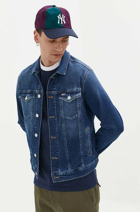 Tommy Jeans kurtka jeansowa męska kolor granatowy przejściowa