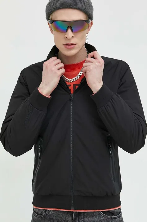 Bomber jakna Superdry za muškarce, boja: crna, za prijelazno razdoblje