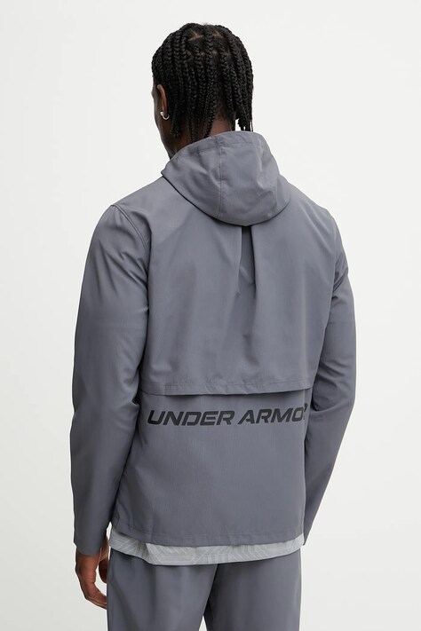 Běžecká bunda Under Armour Storm šedá barva