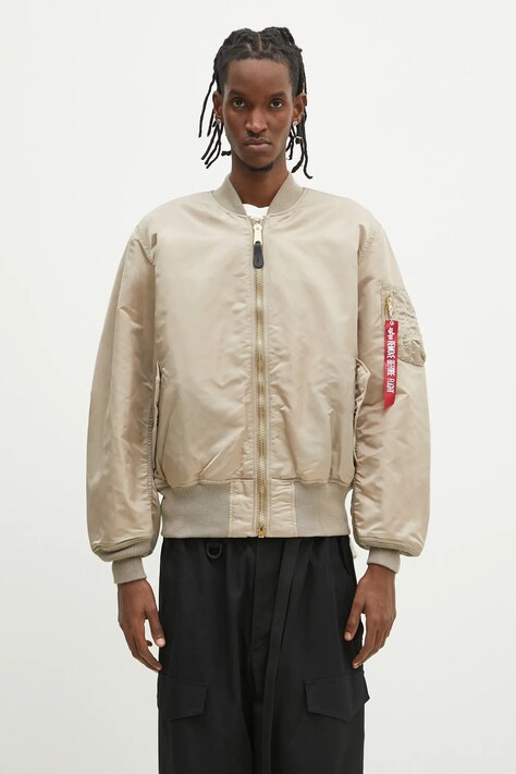 Куртка-бомбер Alpha Industries чоловічий колір бежевий зимова