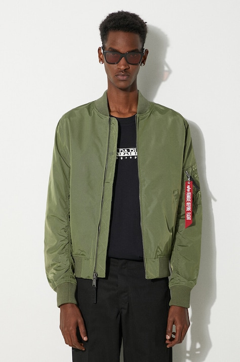 Куртка-бомбер Alpha Industries чоловічий колір зелений перехідна 191103.01-SageGreen