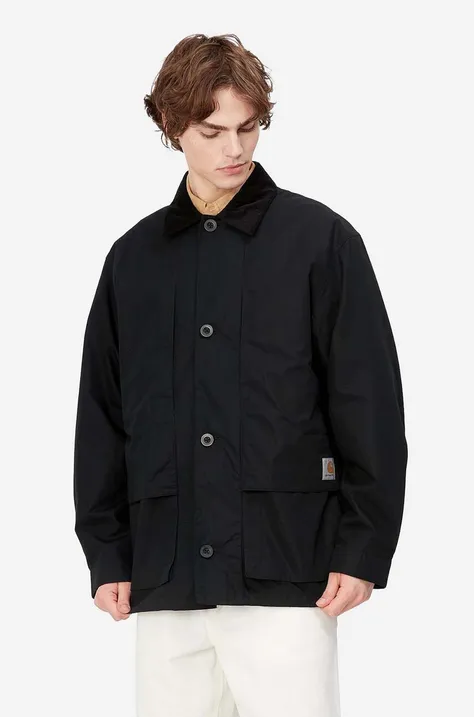 Jakna Carhartt WIP Darper Jacket BLACK/BLACK za muškarce, boja: crna, za prijelazno razdoblje, I031355-SALVIA/BLA