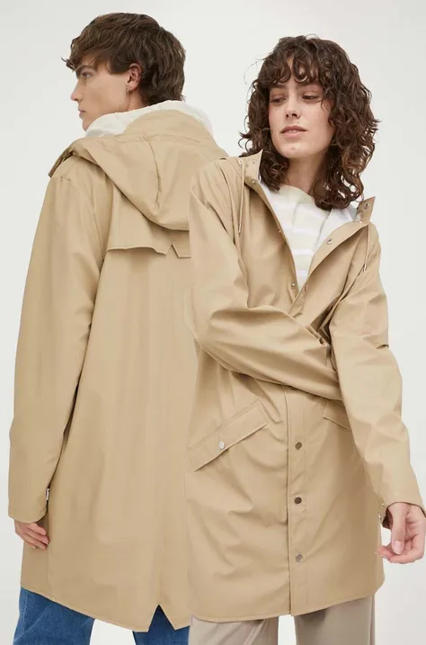 Rains rain jacket 12020 Long Jacket beige color