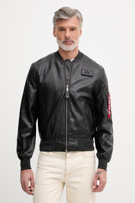 Alpha Industries kurtka bomber kolor czarny przejściowa 106108.03-CZARNY
