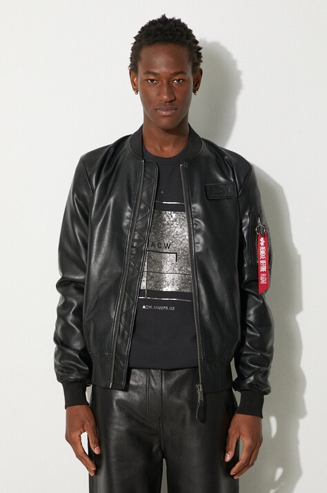 Alpha Industries kurtka bomber kolor czarny przejściowa 106108.03-CZARNY