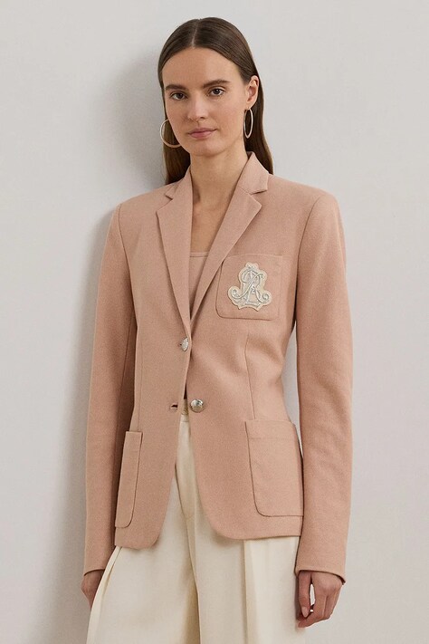 Lauren Ralph Lauren zakó bézs, sima, egysoros gombolású, 200797305