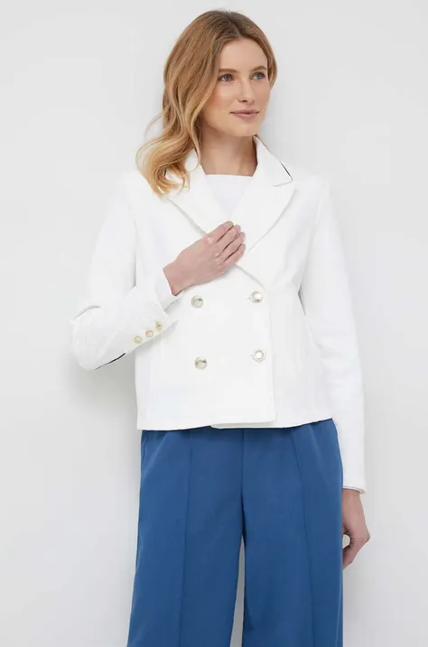 Піджак Emporio Armani колір білий двобортний однотонна