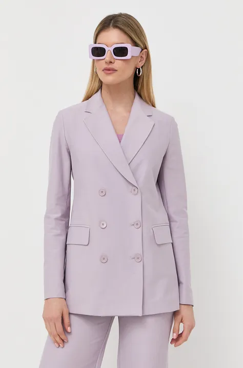 Пиджак Max Mara Leisure цвет фиолетовый двубортный однотонная