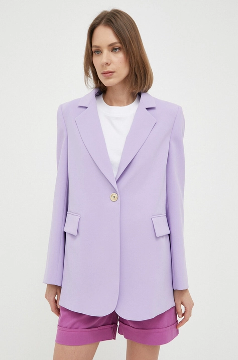 Pinko sacou culoarea violet, un singur rand de nasturi, neted