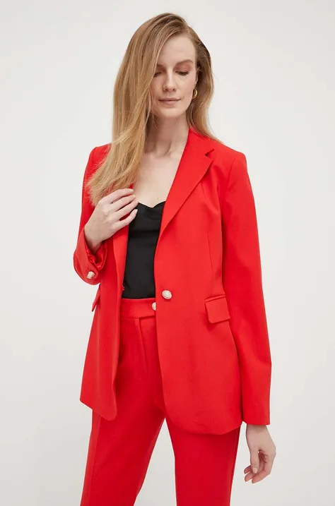 Пиджак Tommy Hilfiger цвет красный однобортный однотонная