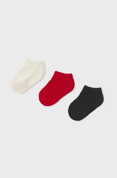 Otroške nogavice Mayoral 3-pack rdeča barva