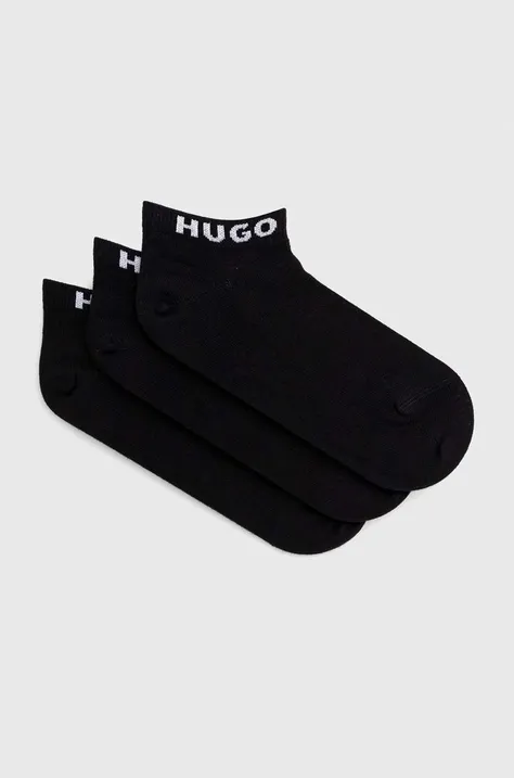 Шкарпетки HUGO 3-pack жіночі колір чорний