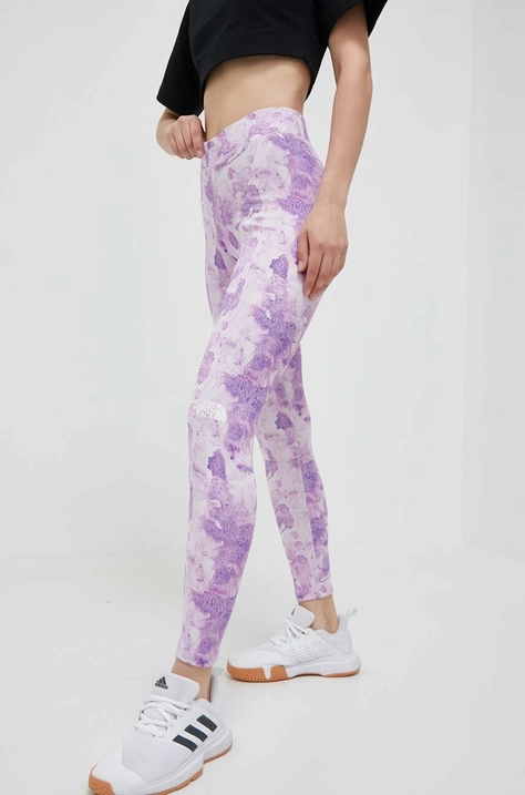 The North Face legging lila, női, mintás