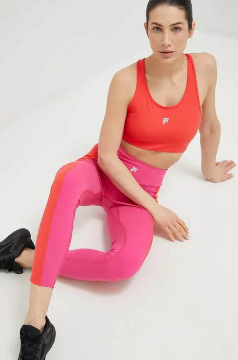 Fila legginsy treningowe Redon kolor różowy wzorzyste