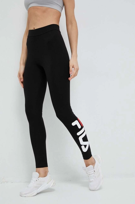 Fila legginsy Baek damskie kolor czarny z nadrukiem FAW0408