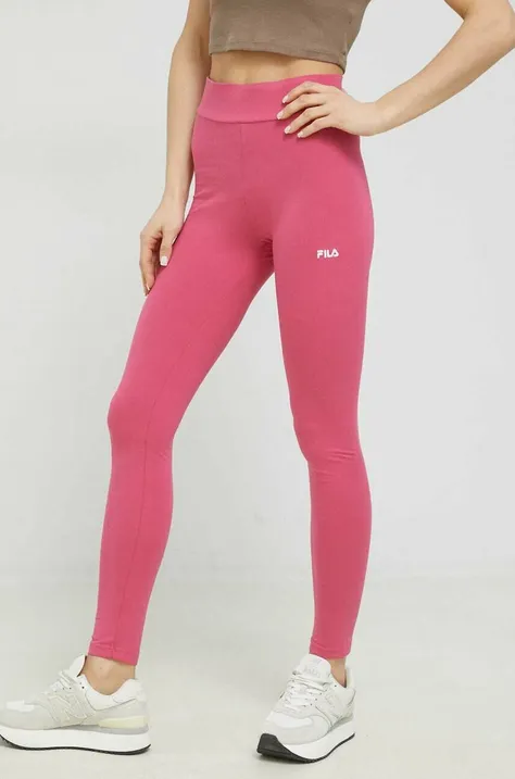 Легінси Fila жіночі колір рожевий з аплікацією
