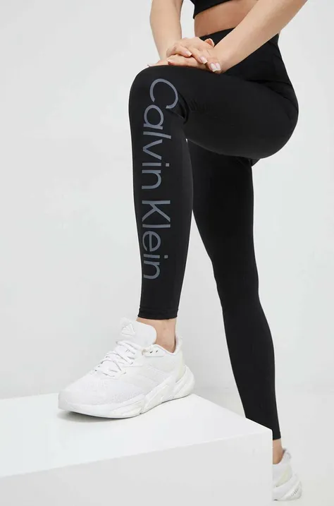 Calvin Klein Performance legginsy treningowe Essentials kolor czarny z nadrukiem