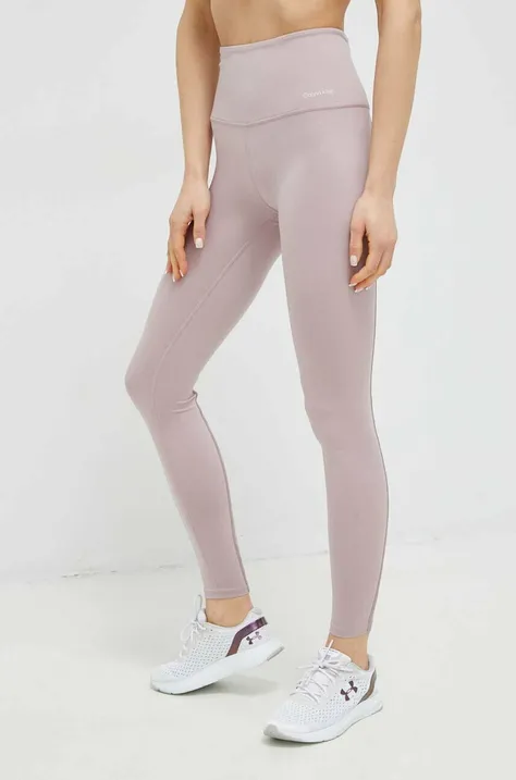 Calvin Klein Performance legginsy treningowe Effect kolor różowy gładkie