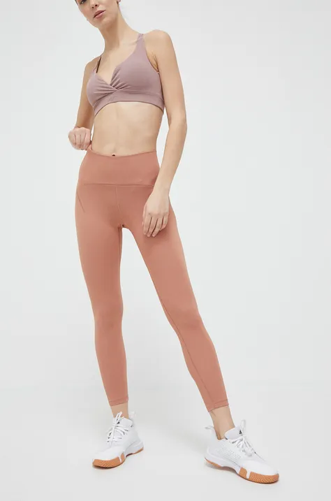 Tajice adidas Performance Yoga Studio Luxe za žene, boja: narančasta, glatki materijal