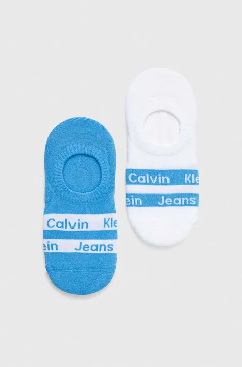 Calvin Klein skarpetki 2-pack damskie kolor niebieski