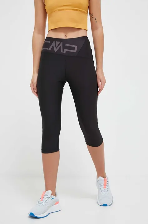 CMP legginsy treningowe kolor czarny z nadrukiem