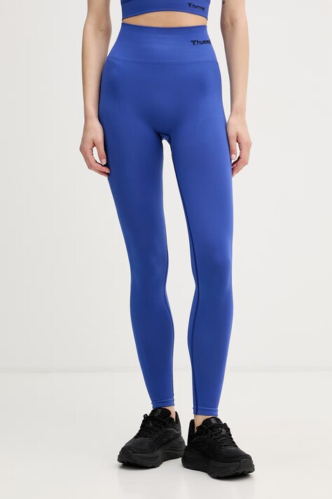 Hummel legginsy sportowe damskie hmlTIF SEAMLESS HIGH WAIST TIGHTS niebieskie 210492