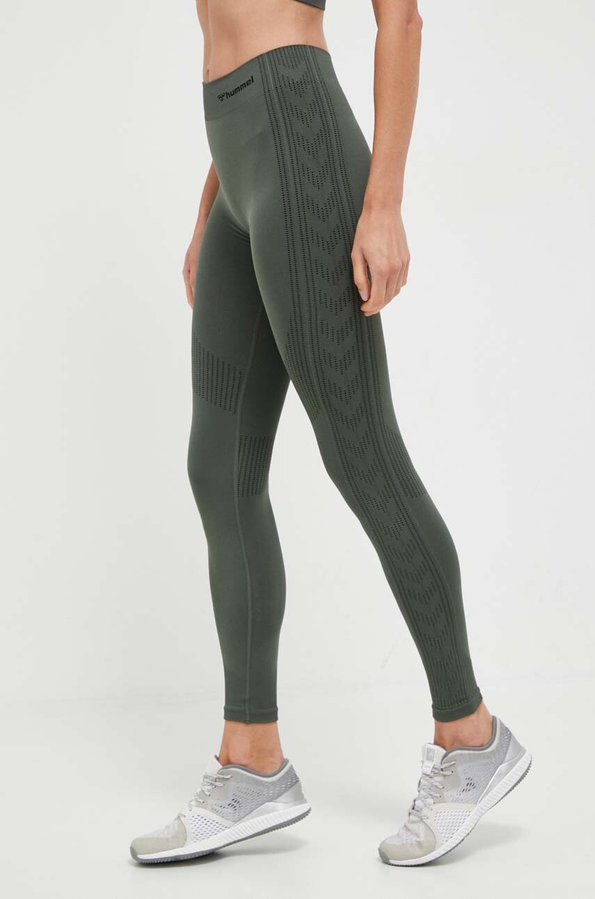 Κολάν προπόνησης Hummel Shaping χρώμα: πράσινο