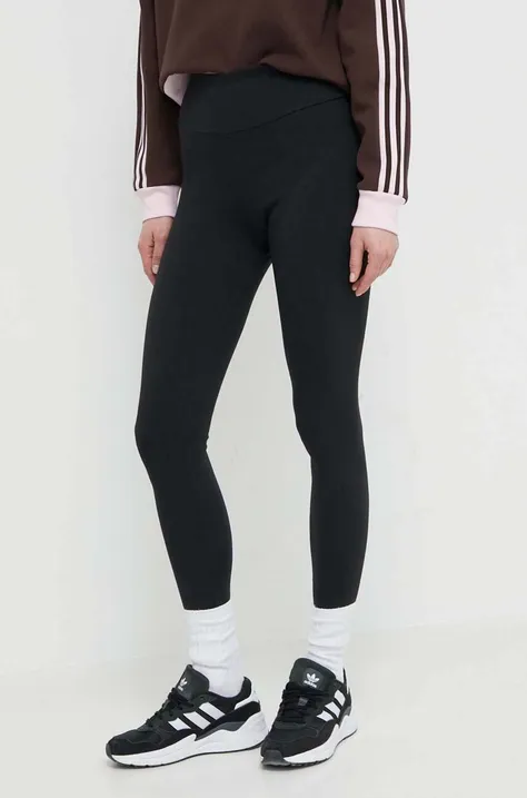 Tajice adidas Originals za žene, boja: crna, glatki materijal, IA6446-BLACK