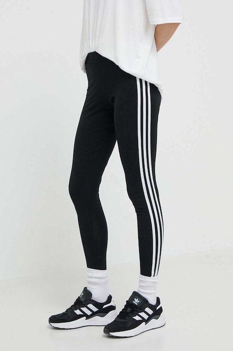 adidas Originals legginsy 3 Stripes Tigh damskie kolor czarny z aplikacją  IB7383