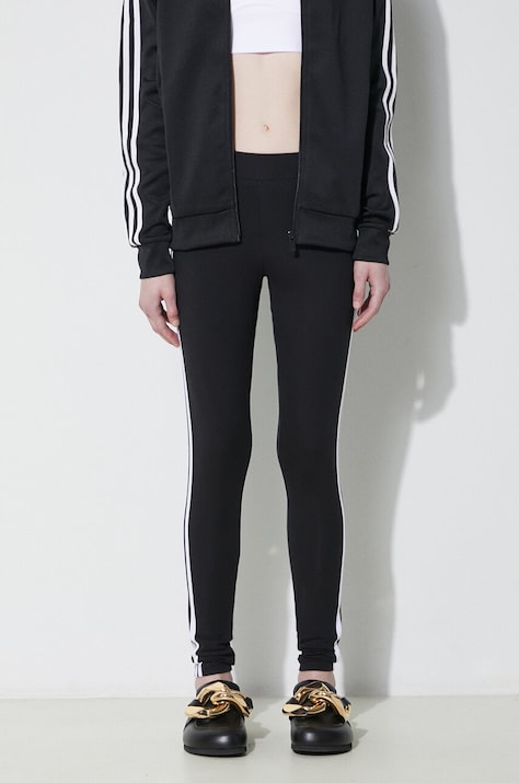 Легінси adidas Originals 3 Stripes Tigh жіночі колір чорний з аплікацією