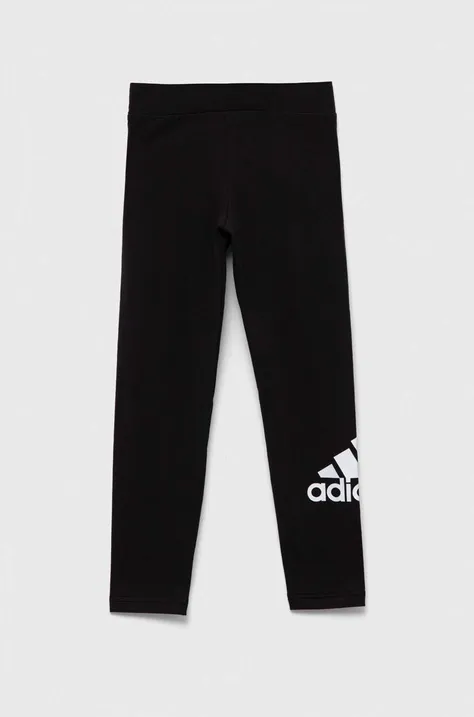 Дитячі легінси adidas G BL колір чорний з принтом