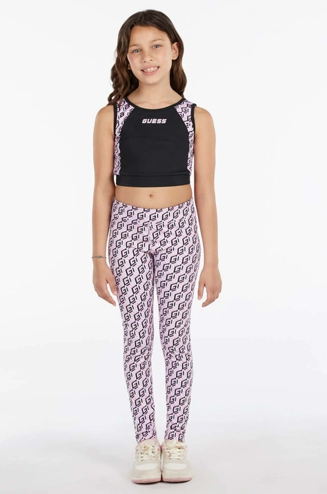 Guess leggins copii culoarea roz, modelator